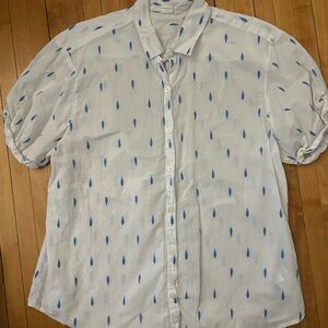 White and Blue Patterned Shirt